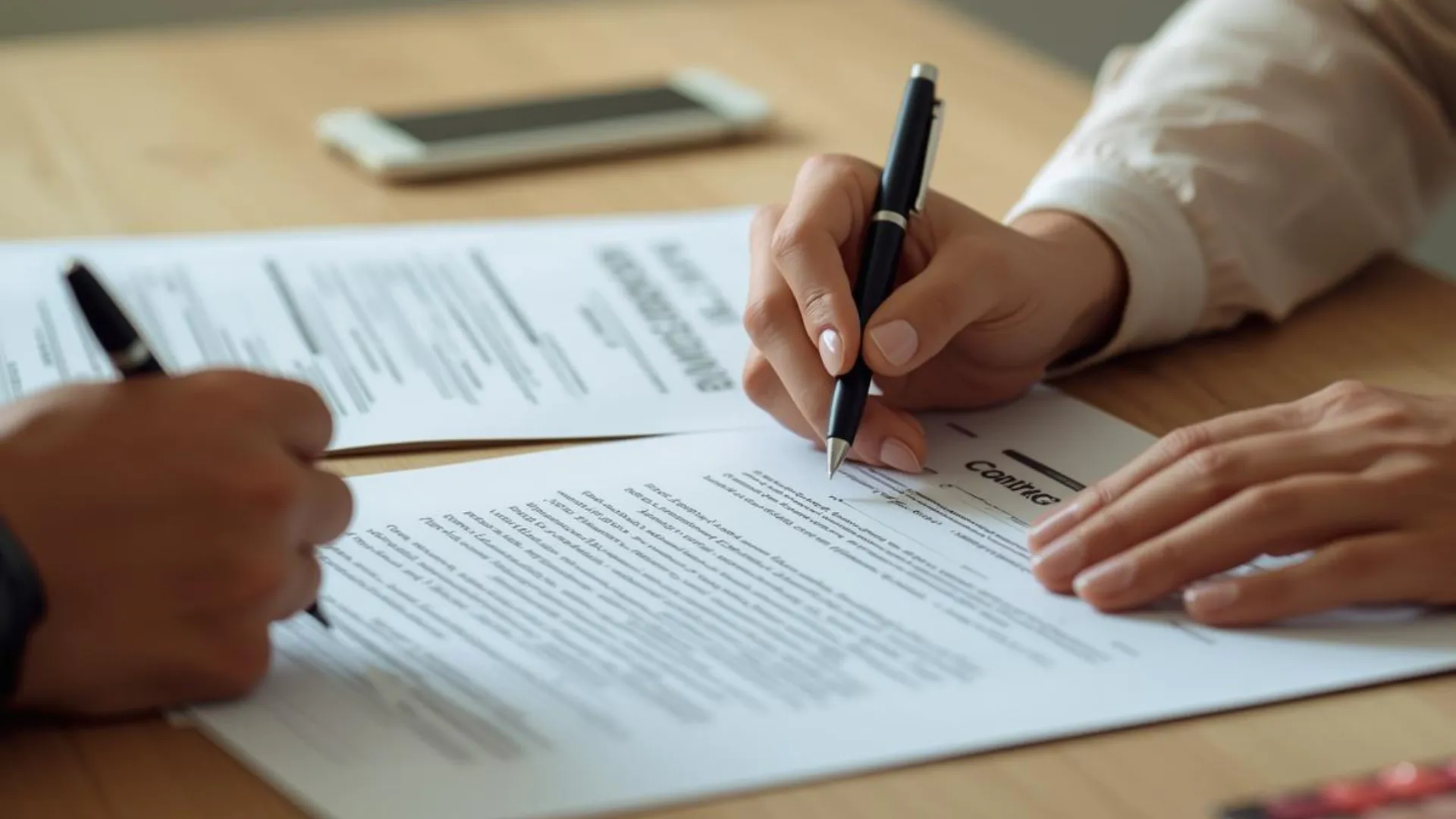 Reviewing and signing a real estate contract offer