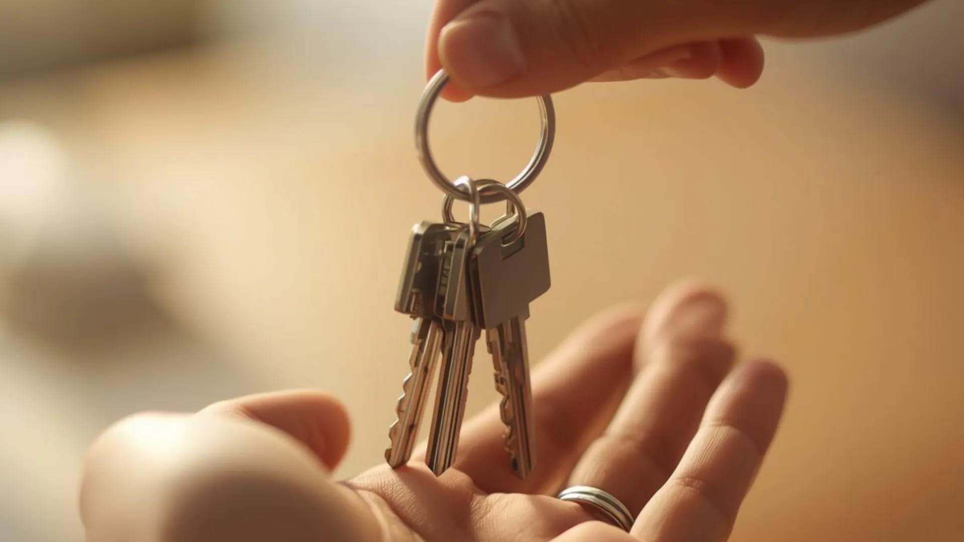 House keys being handed over on closing day